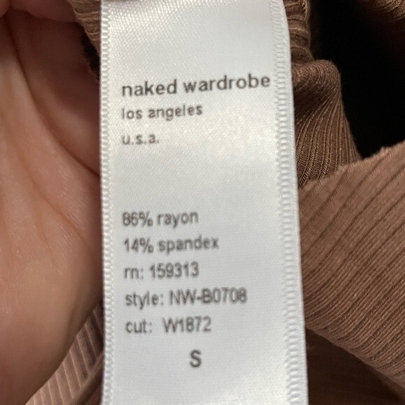 Naked Wardrobe NWOT Size Small Ribbed Racer Back Bodysuit - Picture 11 of 13